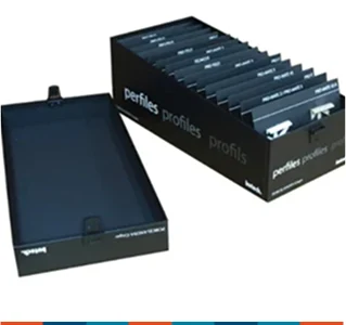 Caja para la presentación de perfiles de aluminio